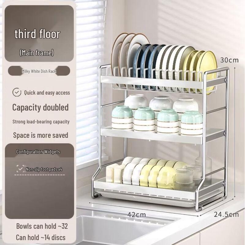 cmaos Kitchen Dish Drying and Storage Rack