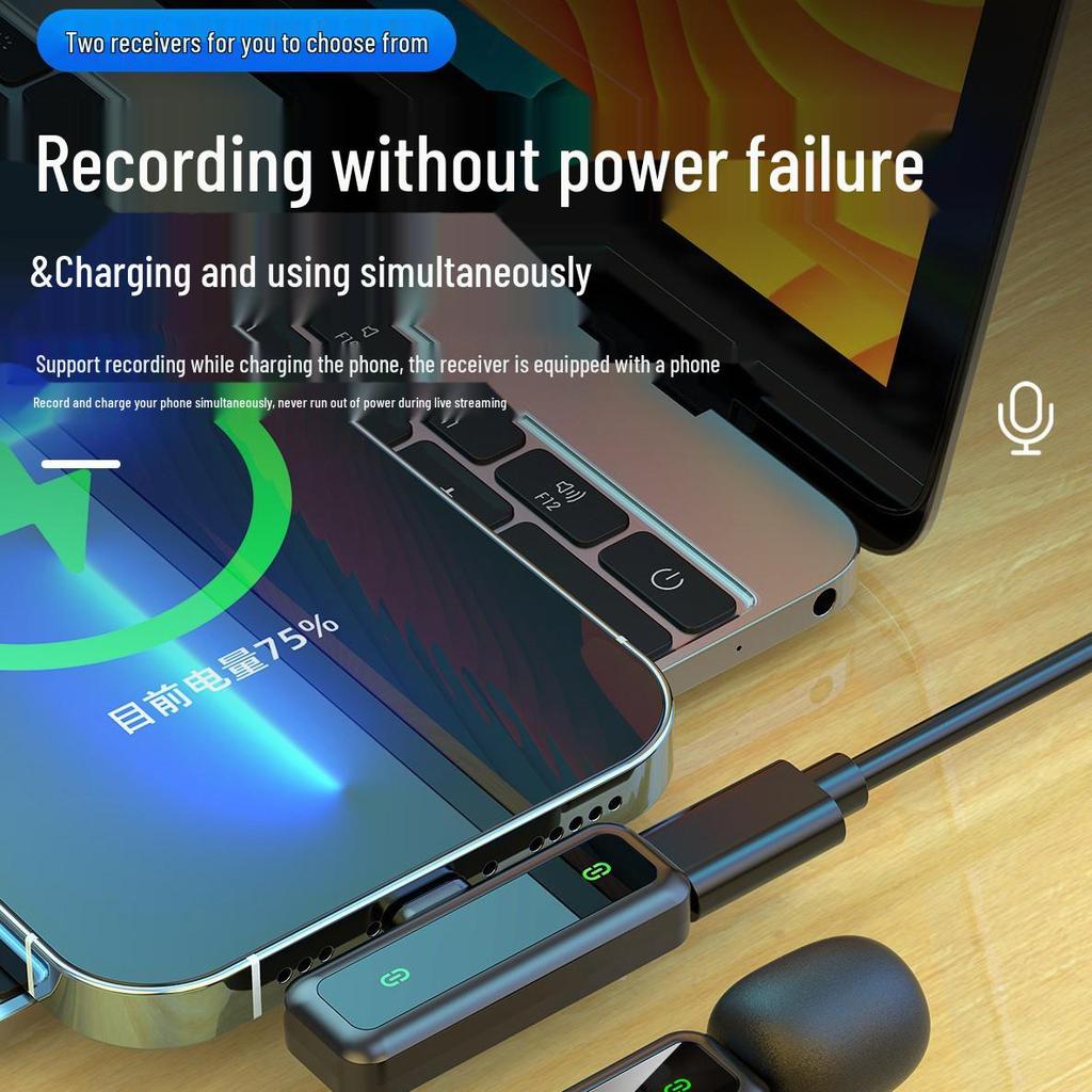Cross-border Wireless Lavalier Microphone: Noise-Reducing Mini Mic with Digital Display for Video & Audio Recording.