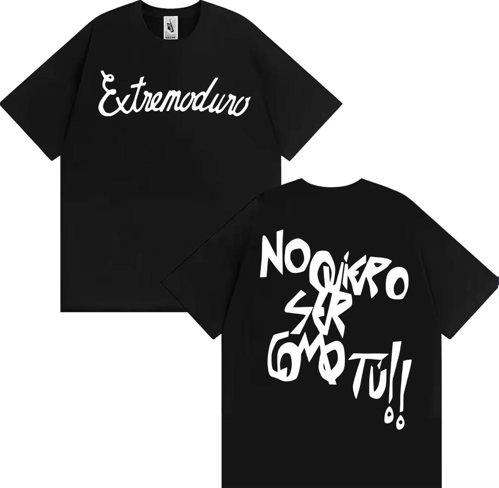 Unisex High-Quality Oversized 100% Cotton Trendy T-shirt with Spanish Rock Band Extremoduro Album Graphic Print T-shirt 4XL