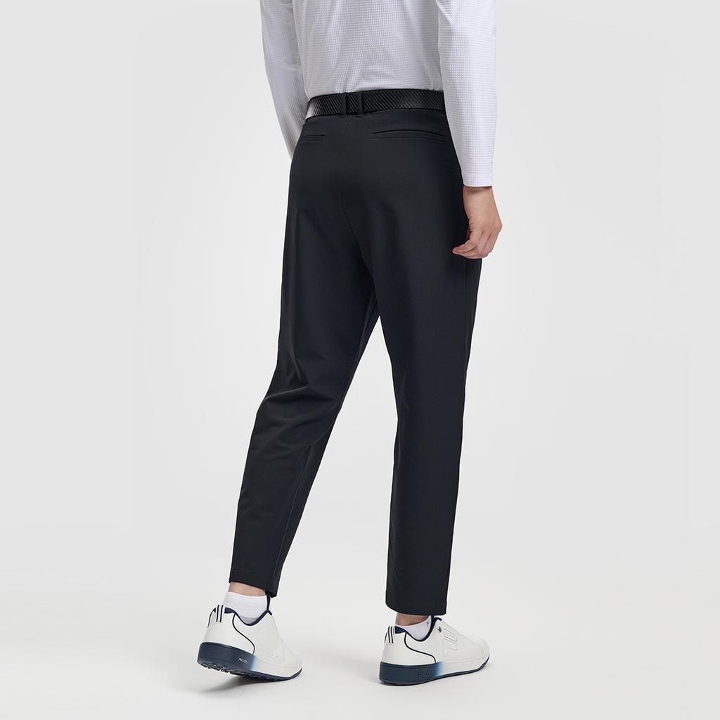 FILA Golf Series Fashion Simple Sports Golf Versatile Comfortable Straight Leg Woven Casual Pants Men bottoms Deep-Black A11M615801FBK