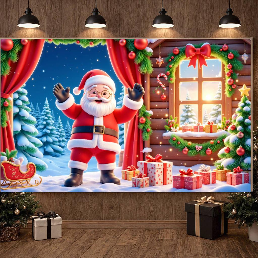 Yuletide Background Gift Boxes Noel Backdrop Christmas Banner Festive Ornaments Festive Banner For Christmas Party Winter Indoor