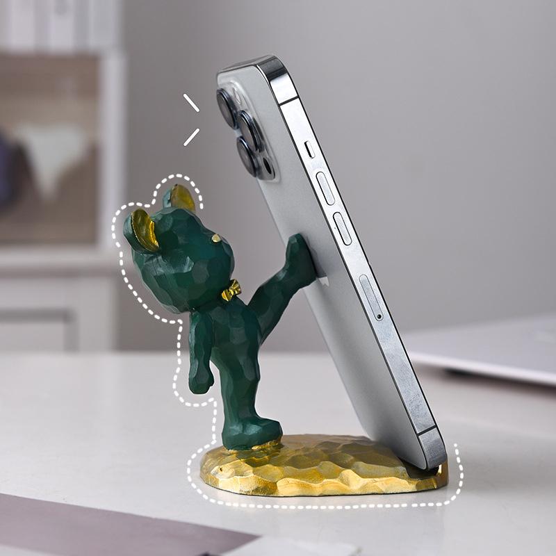Violent Bear Decoration Creative Light Luxury Mobile Phone Holder Home Living Room Study Desktop Cute Lazy Bracket Decoration