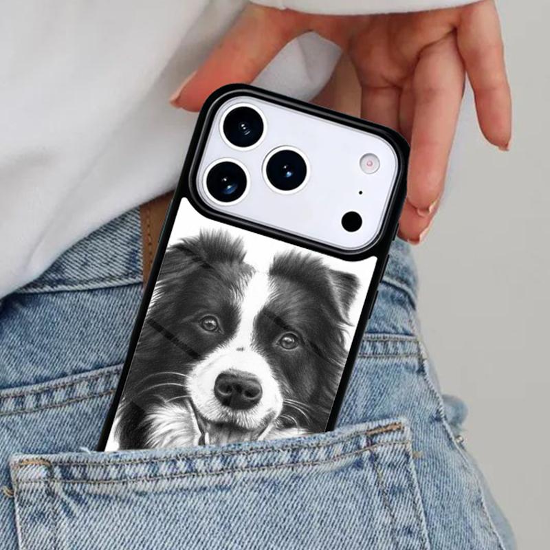 Border Collie Dog Phone Case for iPhone 16e 15 14 13 12 17 Pro Max Plus Air 17pro Cover Coque