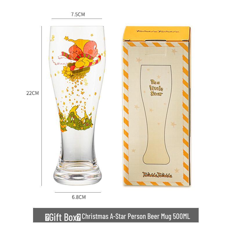 Star People Eccentric Craft Beer Mug - Large Capacity Glass Cup for Beer or Juice