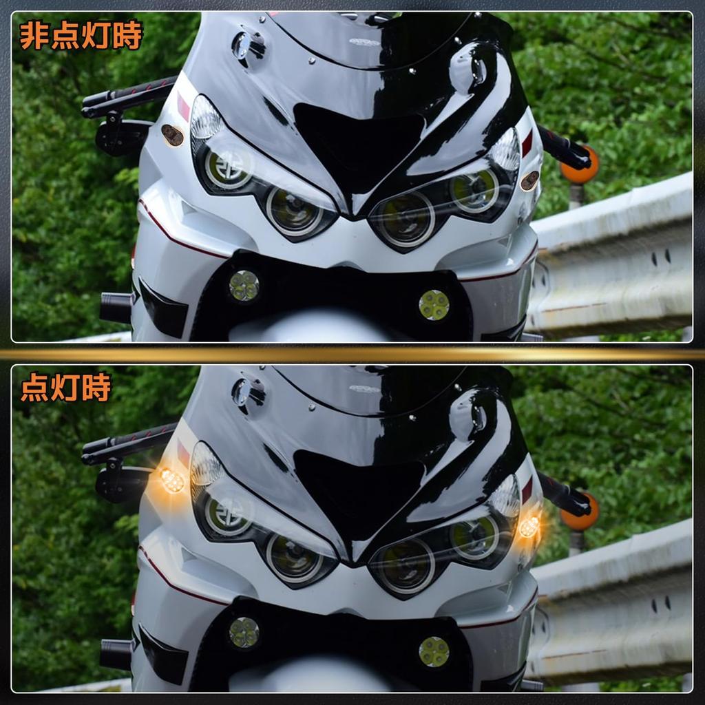 Ygmylandbb Motorcycle Turn Signals LED Turn Signals Motorcycle Turn Signals Direction Signals Smoke Lens Recessed Pack of 2