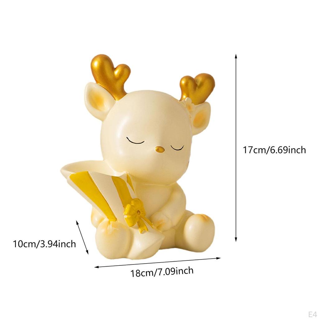 Cartoon Hirsch Statue Schreibtisch Ornament, Harz Skulptur Figur Blumenarrangement für Balkon