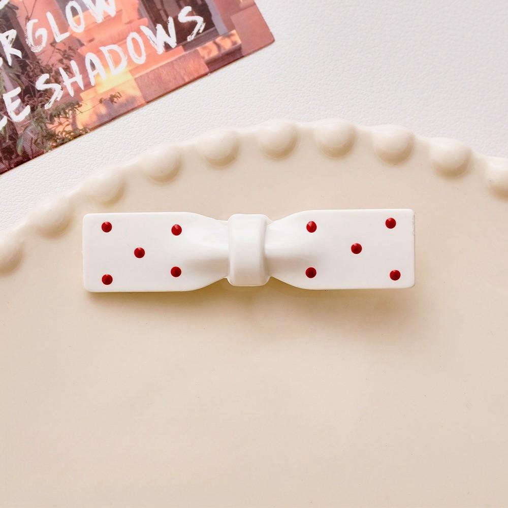 Polka Dot Bow Hair Clip Female Angora Red Can Duckbill Clip Sweet and Versatile Hair Accessories