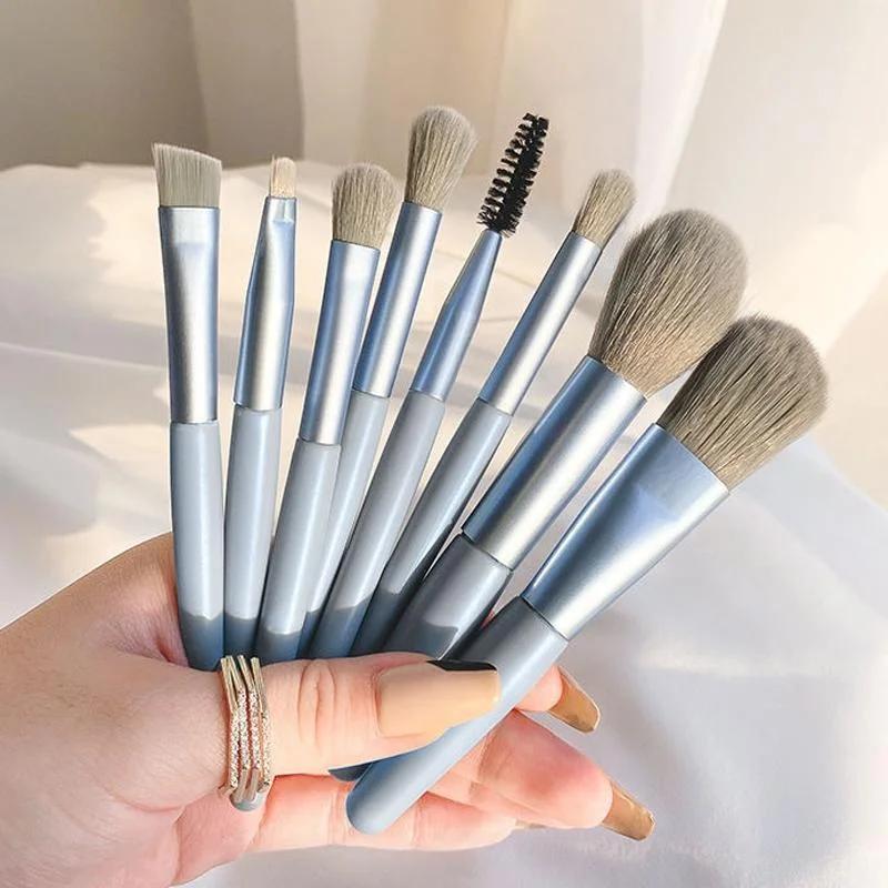 8 Pcs/set Mini Travel Women Makeup Brushes Sets Portable Soft Concealer Brush Beauty Foundation Eye Shadow Eyelash Lip Tool
