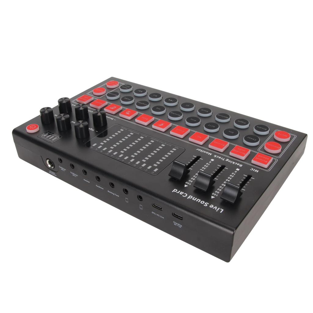Live Sound Card 8 Sound Effects 10 Special Effects Bluetooth Noise Cancellation Treble Alto Bass Adjustable Sound Mixer