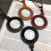 Leather Strap Magnifier with Leather Case Portable Reading Magnifier  Elderly