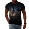 Summer Landscape Pattern T-shirts Casual Personality Hip-hop Trend Round Neck Tees Fashion Men's Street Cool Short-sleeve Top