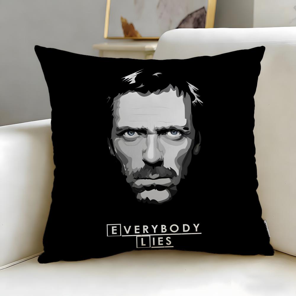 classic TV series Dr House Cushion Cover Soft  EasyWash Pillow Case  Versatile for Couch Bed Travel and Office