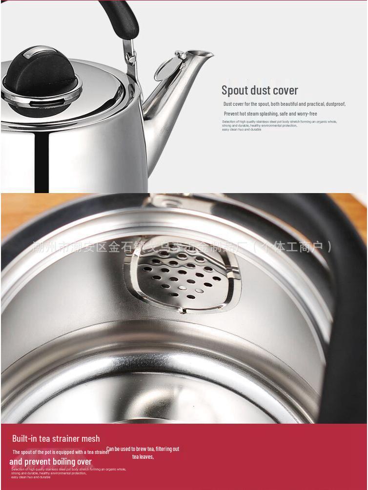 European Style Whistling Kettle - Thickened Stainless Steel for Induction and Gas Stoves, Angled Spout, Universal Design