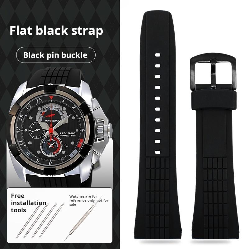 26mm Blau Gebogenes Silikon Uhrenarmband Für Seiko VELATURA/SRH 006 013 SPC007J1 SNAE17 Herren Sport Gummi Uhrenarmband Zubehör