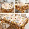 1 Vintage Farmhouse Autumn Tablecloth - Pumpkin, Orange/Red/White, Easy-To-Clean Polyester Fabric