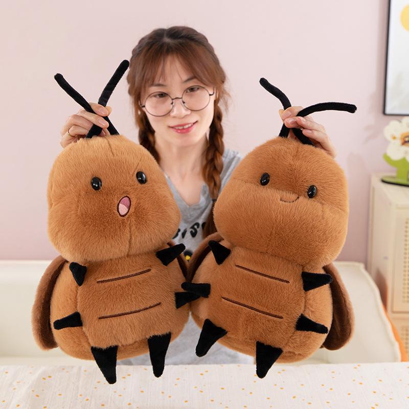 Creative simulation little bee plush toy cute expression cockroach doll throw pillow doll gift female