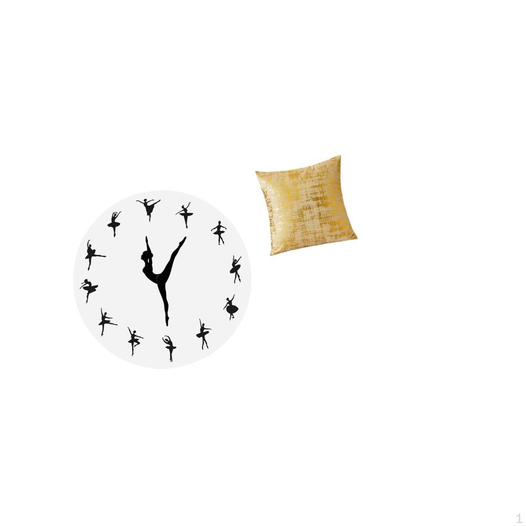 Ballerina Wall Clock Ballet Dancing Girl Silent Mute Dance Decorative for Kitchen Office Home