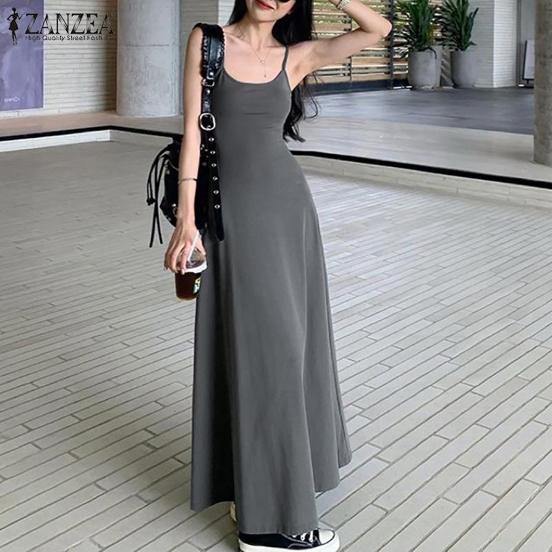 

ZANZEA Женское повседневное летнее платье на бретельках без рукавов