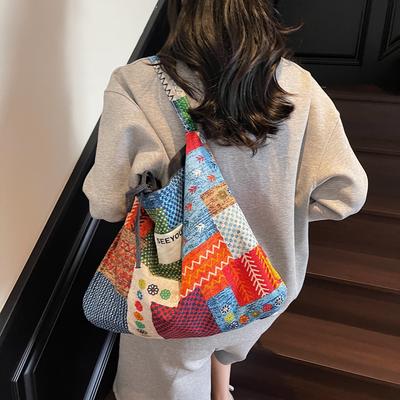 Spring and Summer Large-capacity Commuter Bag, Two-sided Back Tote Bag Women's Bag, New Niche Canvas Shoulder Bag
