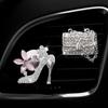 2Pcs Car Aromatherapy Air Vent Clip Luxury Rhinestone High Heel Handbag Automotive Air Freshener Air Outlet Decoration Clamp Car Interior Accessories