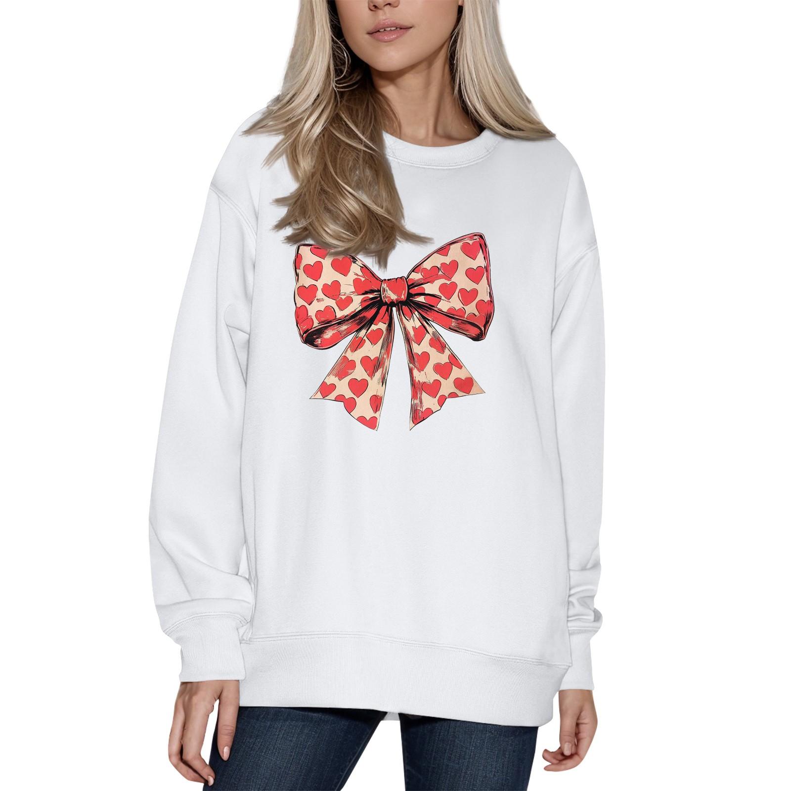 

Жіночий модний светр з принтом, з довгим рукавом та круглим вирізом L білий