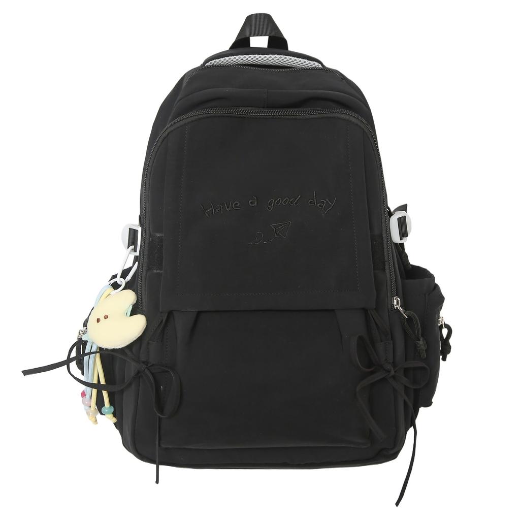 Winter New High-Value Solid Color Lightweight Student Backpack for Girls, Elementary and Middle School Students, Letter Backpack