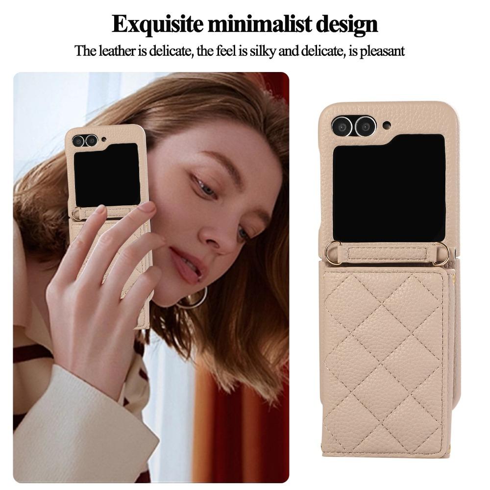 Mirror Wallet with Card Holder Phone Case for Samsung Galaxy Z Flip 6 5 4 3 Flip6 Flip5 Flip4 Flip3 Crossbody PU Leather Cover