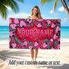 Fantasy Magic Theme Soft Beach Towel Personalized Custom Name Text Towel Portable for Beach Pool Travel