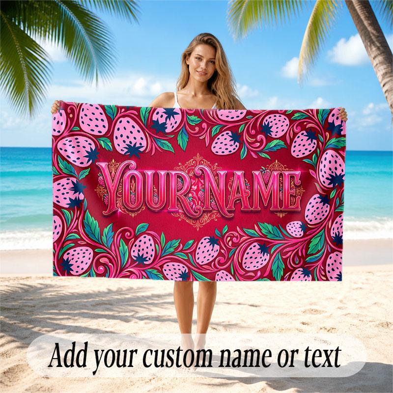 Fantasy Magic Theme Soft Beach Towel Personalized Custom Name Text Towel Portable for Beach Pool Travel