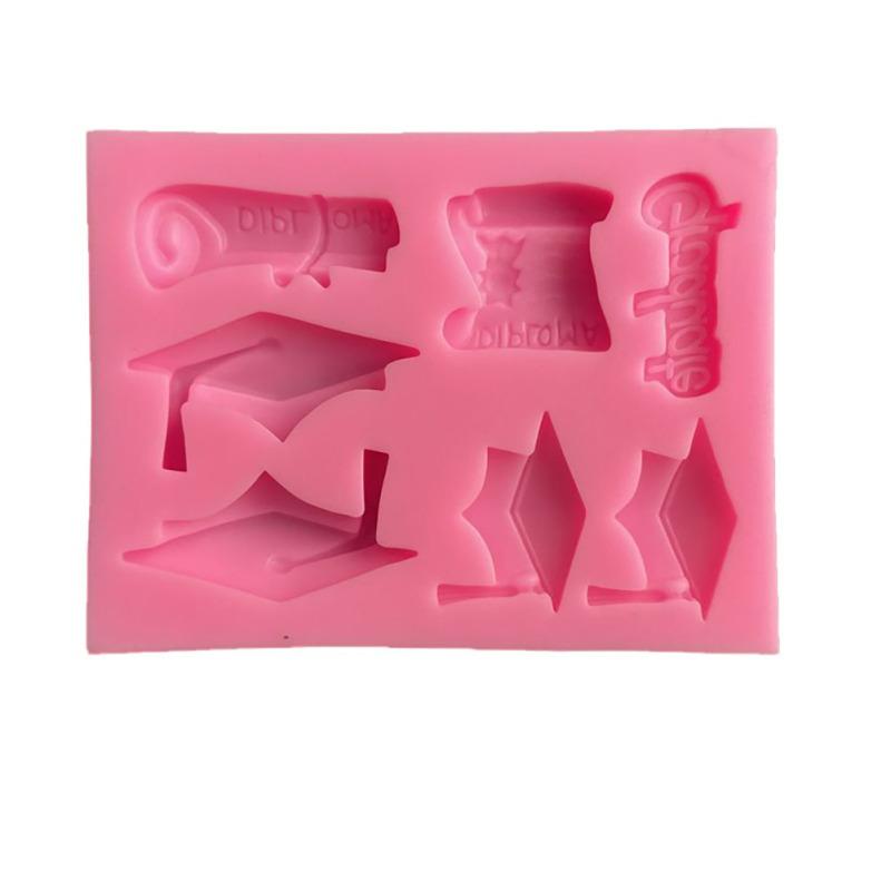 Silicone Mould Graduation Cap Certificate Modeling Fondant Molds For Congrats Grad Congratulations