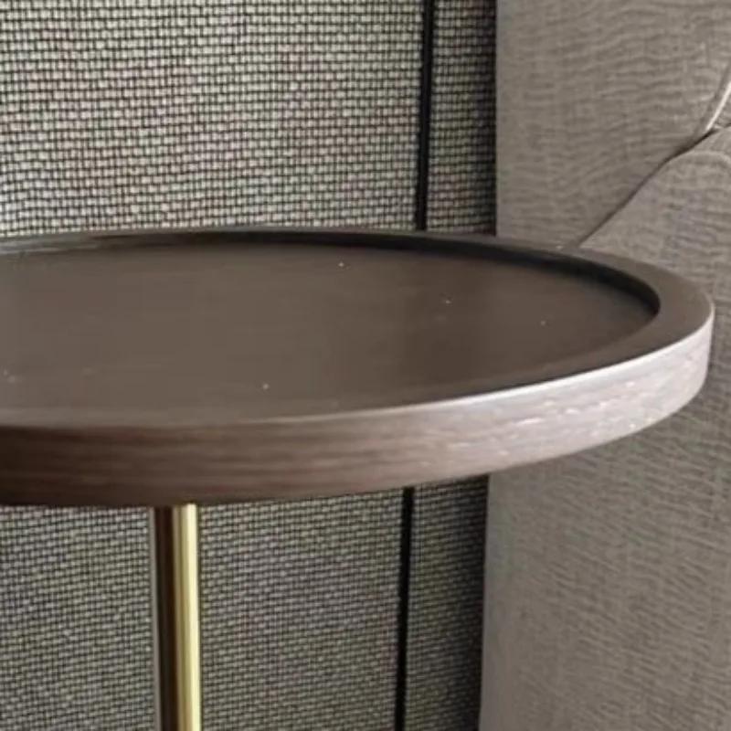 Creative Stone Base Coffee Tables Raised Edge Tea Desk Waterproof Heatproof Side Stand Solid Wood Indoor Household Living Room F