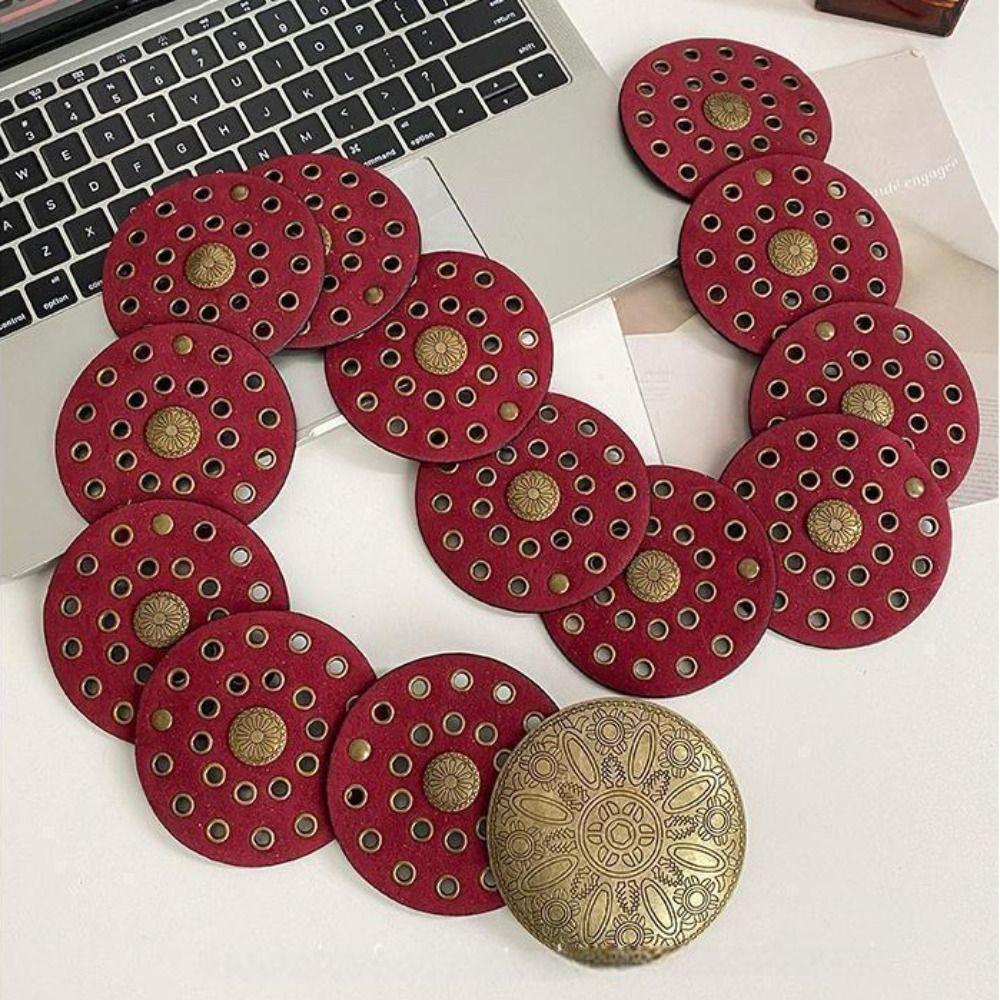 Metal Hollow Out Belts Wide Metal Buckle Belts Casual Round Buckle Belts  Waist Accessories