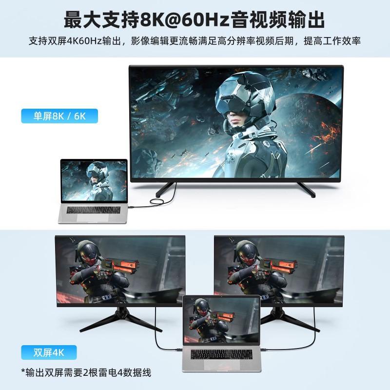USB4 Thunderbolt 4 Active Optical Cable 40Gbps 240W PD Fast Charging Type-C To MacBook Dell HP Laptop