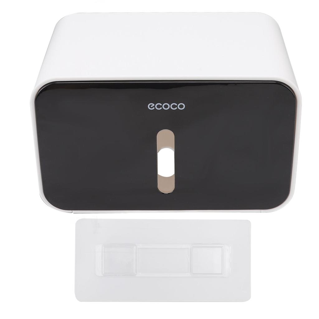 Toilet Paper Roll Box Cover Waterproof Punch Free Prevent Corrosion Wall Mounted Bathroom Tissue Holder Black