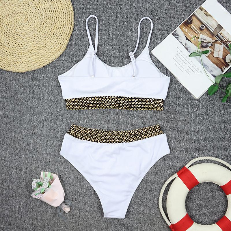 Women Swimwear Solid Color Sexy Fashion Bikini Textured Swimsuit Beach Bathing Suits Two-piece Bikinis Sets Bodysuit