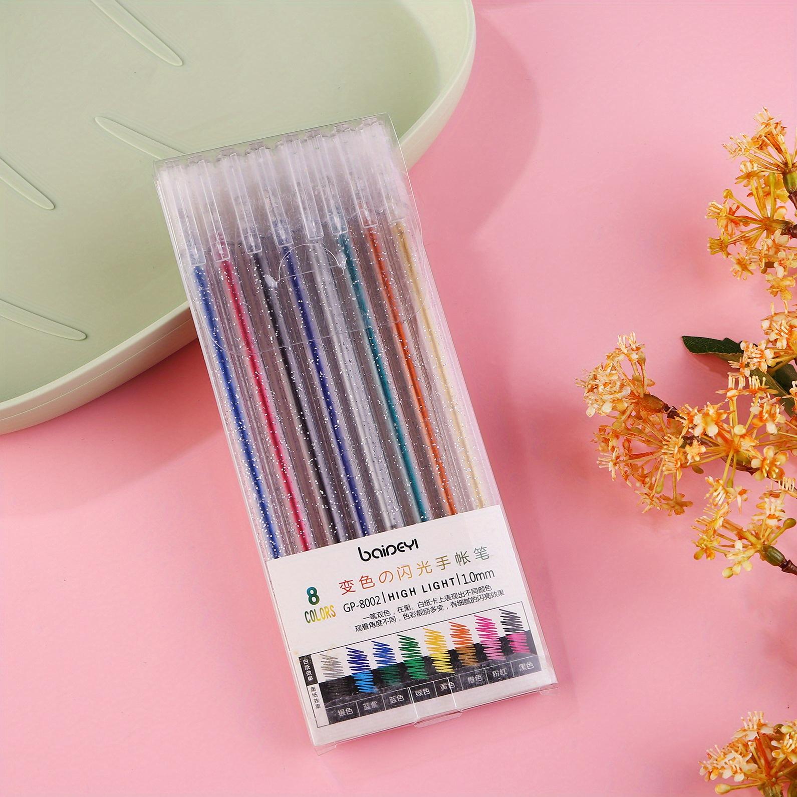 

Сезон повернення до школи 8/12/18 шт. гелева ручка 1,0 мм з блискітками, що змінює колір, креативна ручка з кольором дівочого серця, ручка для письма, студентська ручка для різдвяної листівки, кулькова ручка 8pcs