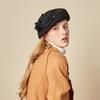 Autumn And Winter British Retro Flower Woolen Top Hat Women'S Elegant Temperament Stewardess Hat Korean Version Versatile Beret