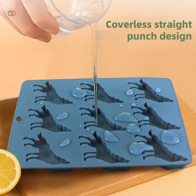Silicone Ice Cube Tray with Animal Shapes Elephant Wolf Shape Ice Mold BPA-Free Easy-Release Ice Maker for Home