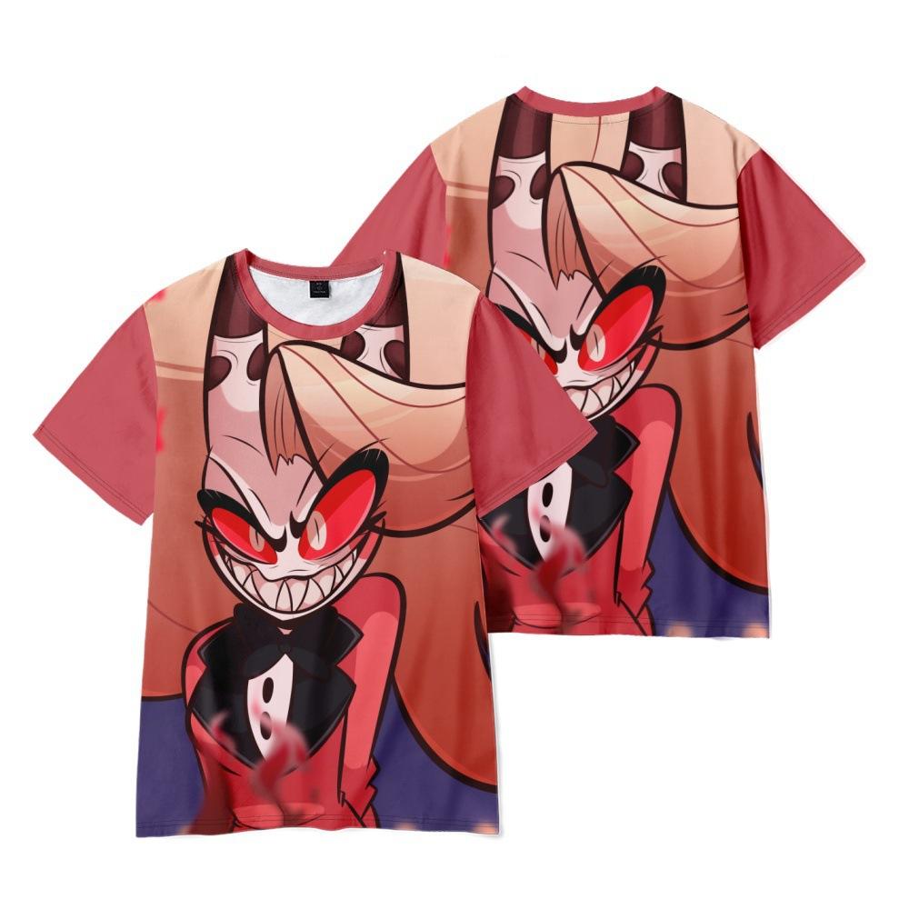 9 Colors Summer Fashion Women Men's Casual Anime Hazbin Hotel Cartoon Printed Cosplay Short Sleeve T-shirts