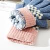 New Winter Warm Knitted Gloves Women's Checkerboard Plaid Plaid Color Matching Wool Gloves