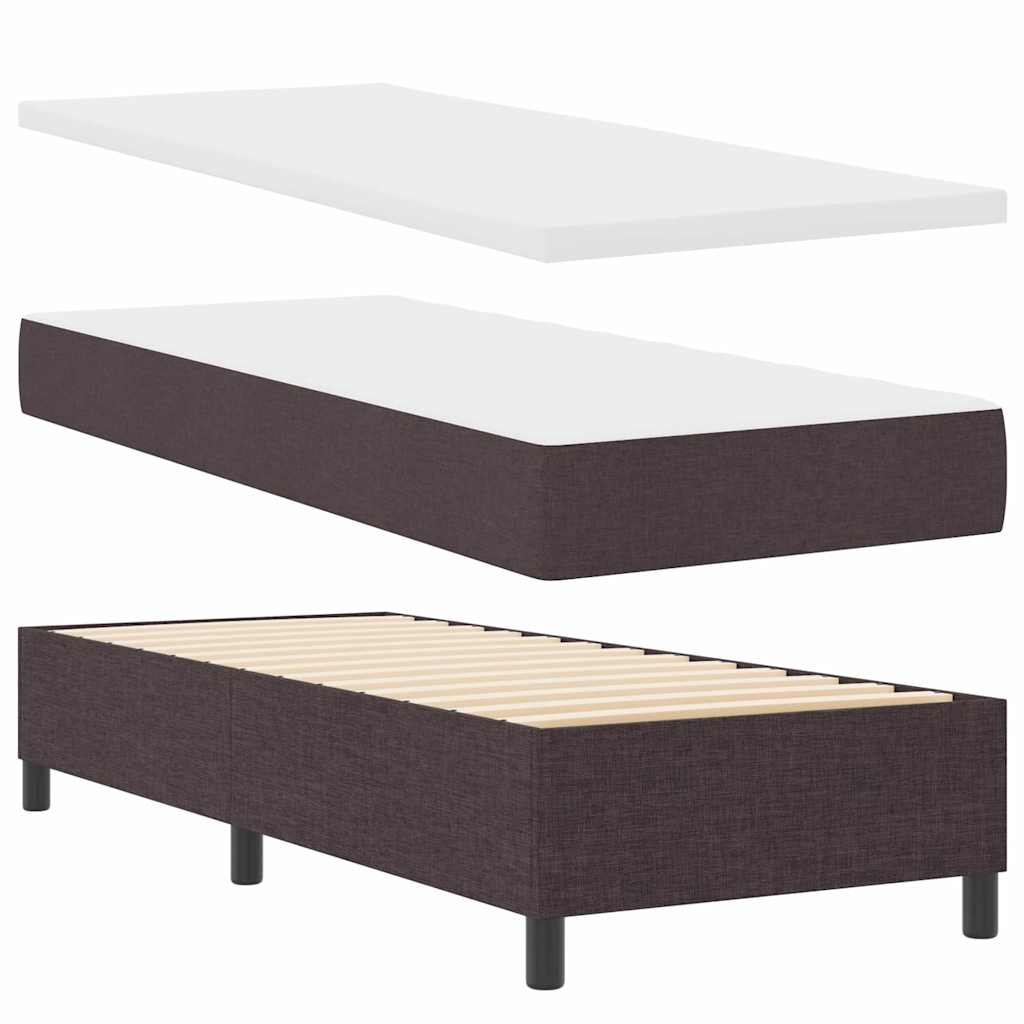Boxspring bed with headboard Dark Brown 80 x 200 cm Fabric