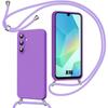 Case for Samsung Galaxy A16 5G/4G, Soft Shockproof Silicone Protection with Lanyard - Purple