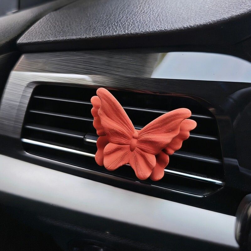Car Air Freshener with Floral and Butterfly Design, Vintage High-End Style, Vent Decoration, Popular Aroma Diffuser Stone, Car Perfume