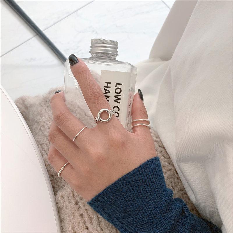 Stunning Korean S925 Sterling Silver Ring With Open Adjustable Size For Women