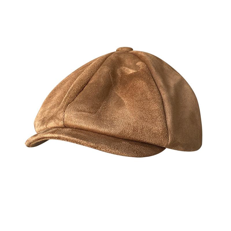 

Retro Top Grade Suede Newsboy Caps Men Oversized head circumference Flat Caps Women British Gatsby Cap Autumn Winter Hat BLM223 S 54-56CM хаки