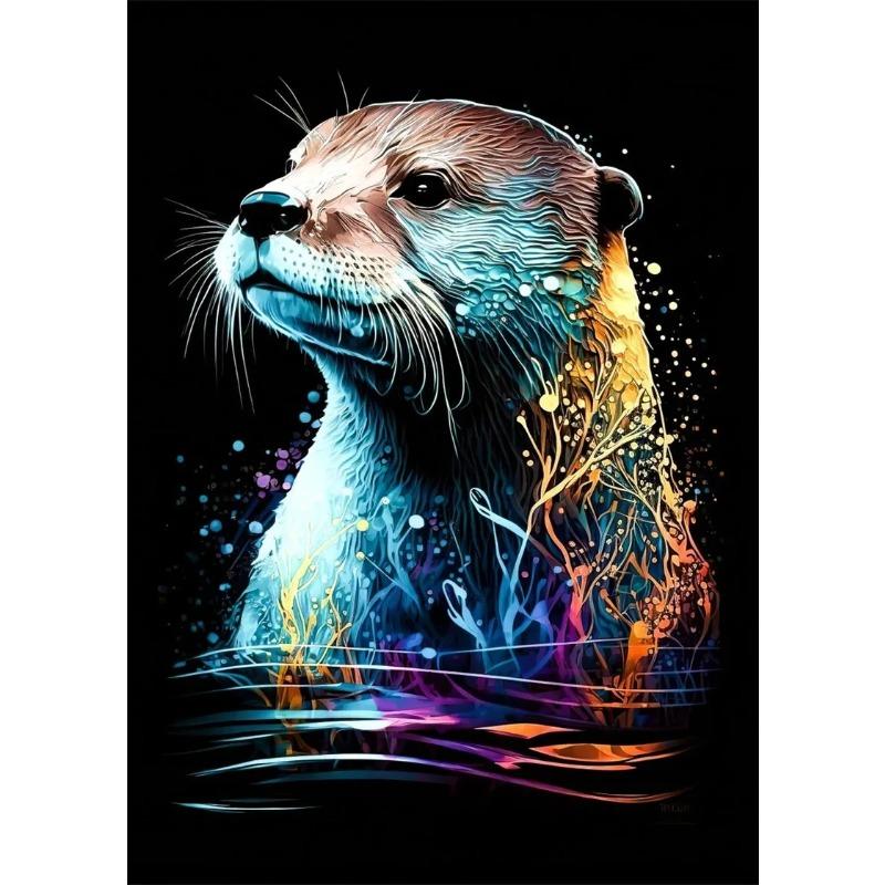 Pop Art Colorful Neon Animals DJ Music Poster Aesthetic Capybara Cat Dog Panda Rabbit Canvas Print Wall Art Mural Room Decor