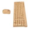 2.4G Wireless Keyboard Mouse Set Handcrafted Full Bamboo Keyboard and Mouse Combo with USB Receiver
