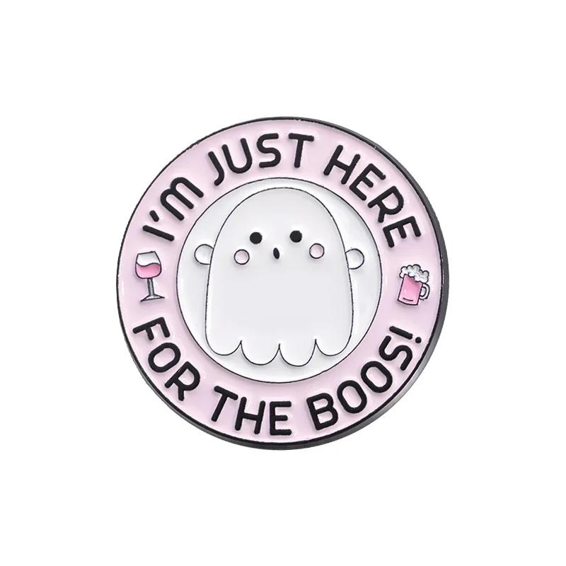 Halloween Punk Ghost Collected Enamel Pin Custom Spooky Boo With Black Cat Brooches Clothes Lapel Badge Jewelry Gift for Friends