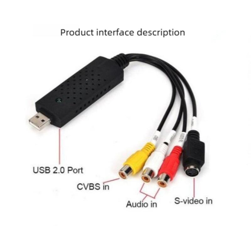 USB Sound Video Capture Card Adapter with USB Cable USB 2.0 to Video Capture Converter For TV Capture Device