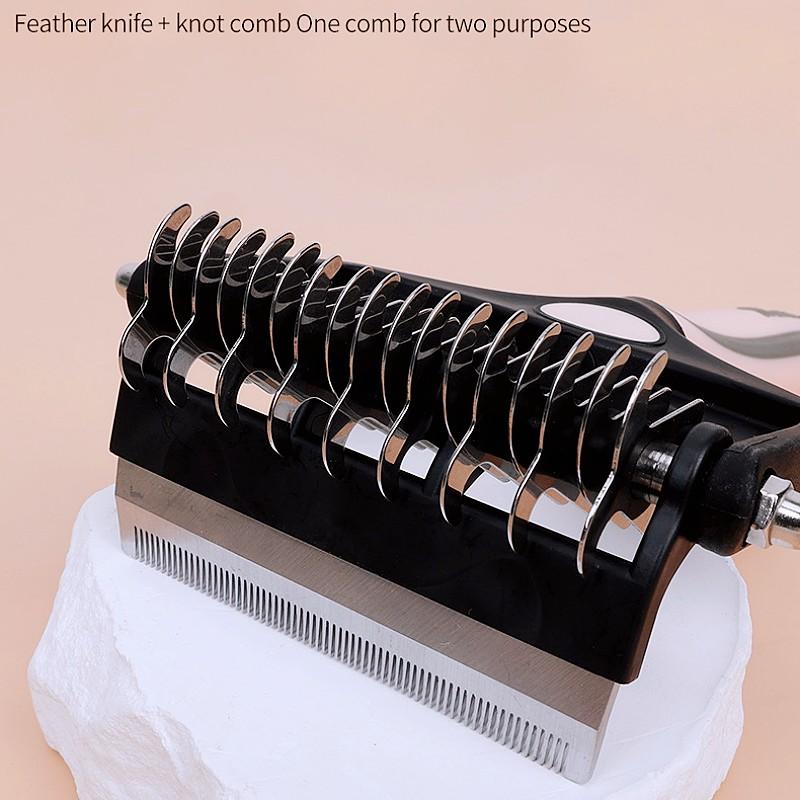 Dog Brush Pet Hair Remover Double-sided Knife Combs for Dog Grooming Hair Knot Opening Multi-functional Dogs Brush Pet Supplies